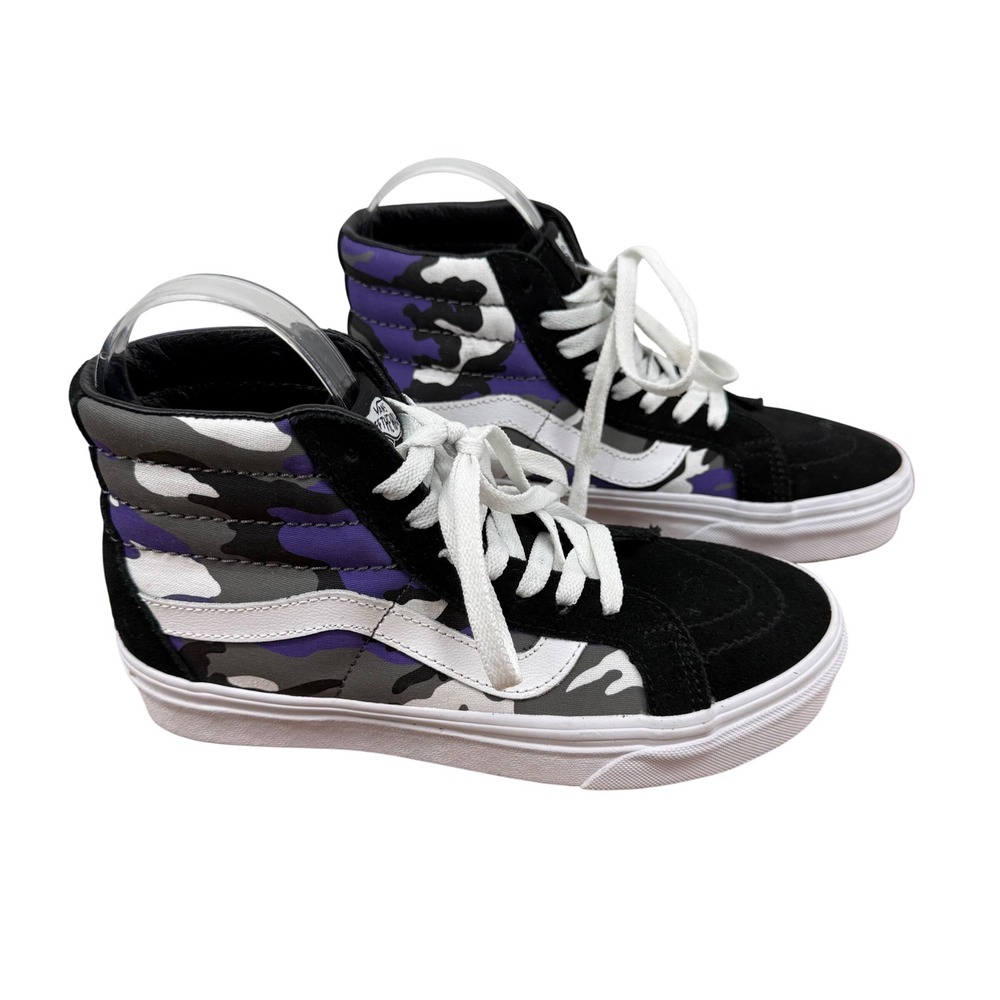 Vans Sk8-Hi Purple Camo Suede High Top Sneakers Mens 5 Womens 6.5‎ Skater Punk